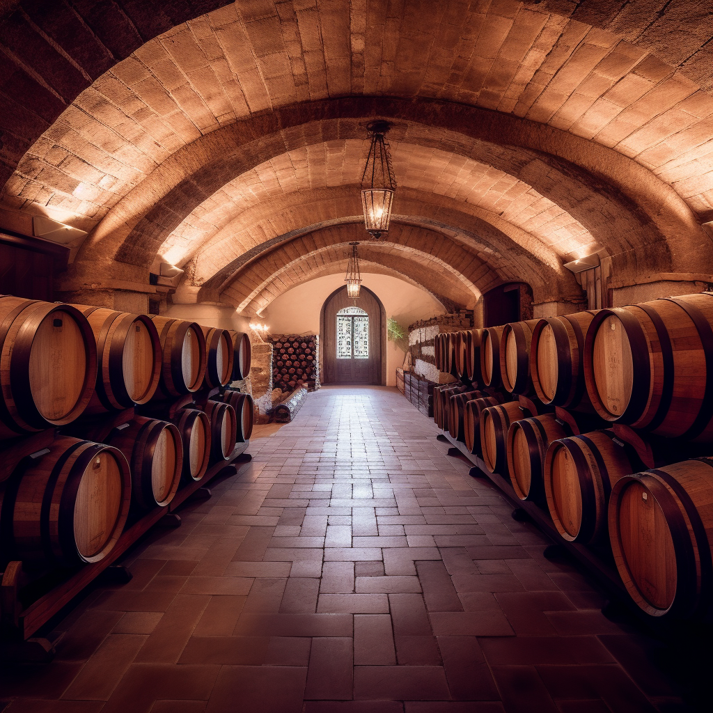 grapevine winery barrels